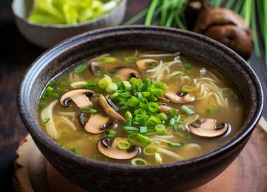 Garlic-Ginger Miso Soup with Shiitake Mushroom and Leek