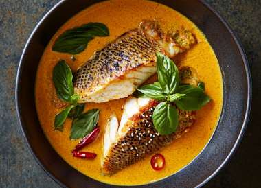 Steamed Coconut Curry Red Snapper